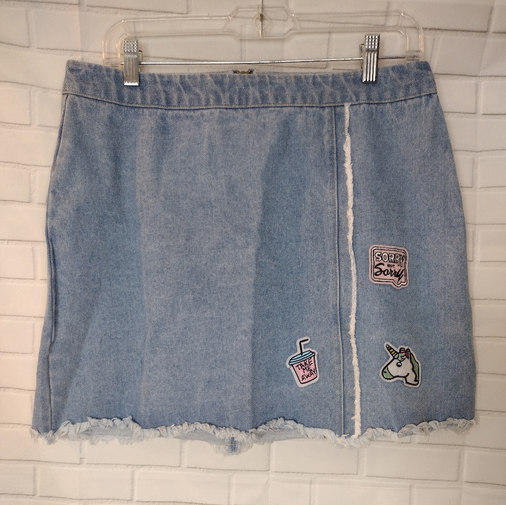 Forever 21 Jeans Patchwork Skirt - image 4